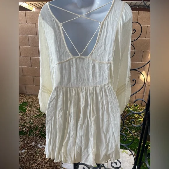 New American Eagle Outfitters Lightweight Lace Panels Straps Cross back Tunic XS - Picture 4 of 13